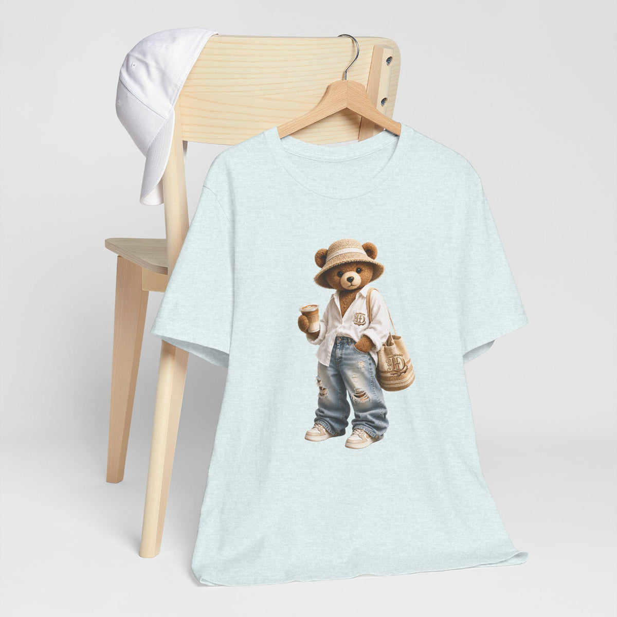 Teddy Bear Graphic Tee, Cozy Bear Illustration, Casual Cotton Shirt image 15
