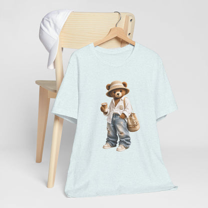 Teddy Bear Graphic Tee, Cozy Bear Illustration, Casual Cotton Shirt image 15