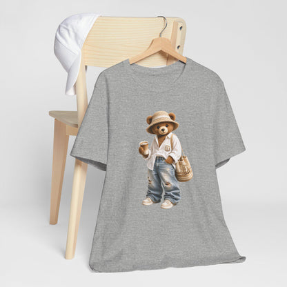 Teddy Bear Graphic Tee, Cozy Bear Illustration, Casual Cotton Shirt image 16