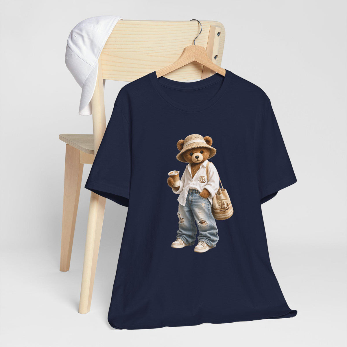 Teddy Bear Graphic Tee, Cozy Bear Illustration, Casual Cotton Shirt image 17