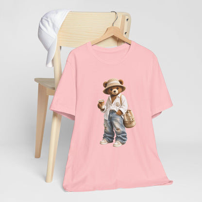 Teddy Bear Graphic Tee, Cozy Bear Illustration, Casual Cotton Shirt image 18
