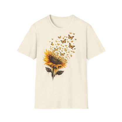 Sunflower Shirt for Women, Butterfly T-Shirt, Floral Summer Top, Gift for Nature Lovers image 4