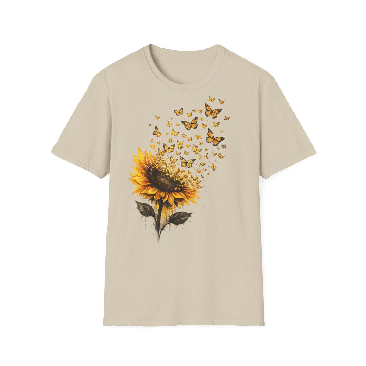 Sunflower Shirt for Women, Butterfly T-Shirt, Floral Summer Top, Gift for Nature Lovers image 7