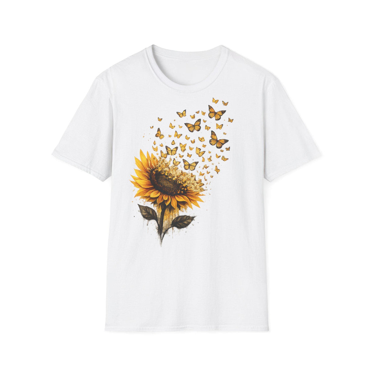 Sunflower Shirt for Women, Butterfly T-Shirt, Floral Summer Top, Gift for Nature Lovers image 9