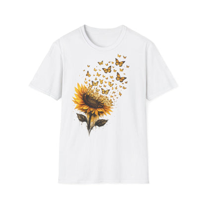 Sunflower Shirt for Women, Butterfly T-Shirt, Floral Summer Top, Gift for Nature Lovers image 9
