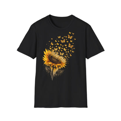 Sunflower Shirt for Women, Butterfly T-Shirt, Floral Summer Top, Gift for Nature Lovers image 11