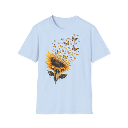 Sunflower Shirt for Women, Butterfly T-Shirt, Floral Summer Top, Gift for Nature Lovers image 13