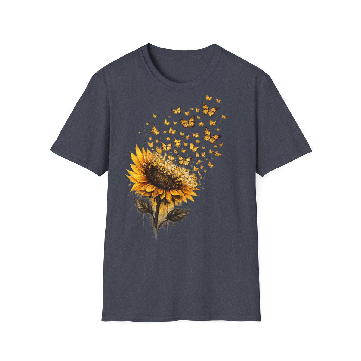 Sunflower Shirt for Women, Butterfly T-Shirt, Floral Summer Top, Gift for Nature Lovers image 15