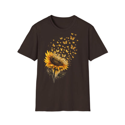 Sunflower Shirt for Women, Butterfly T-Shirt, Floral Summer Top, Gift for Nature Lovers image 16