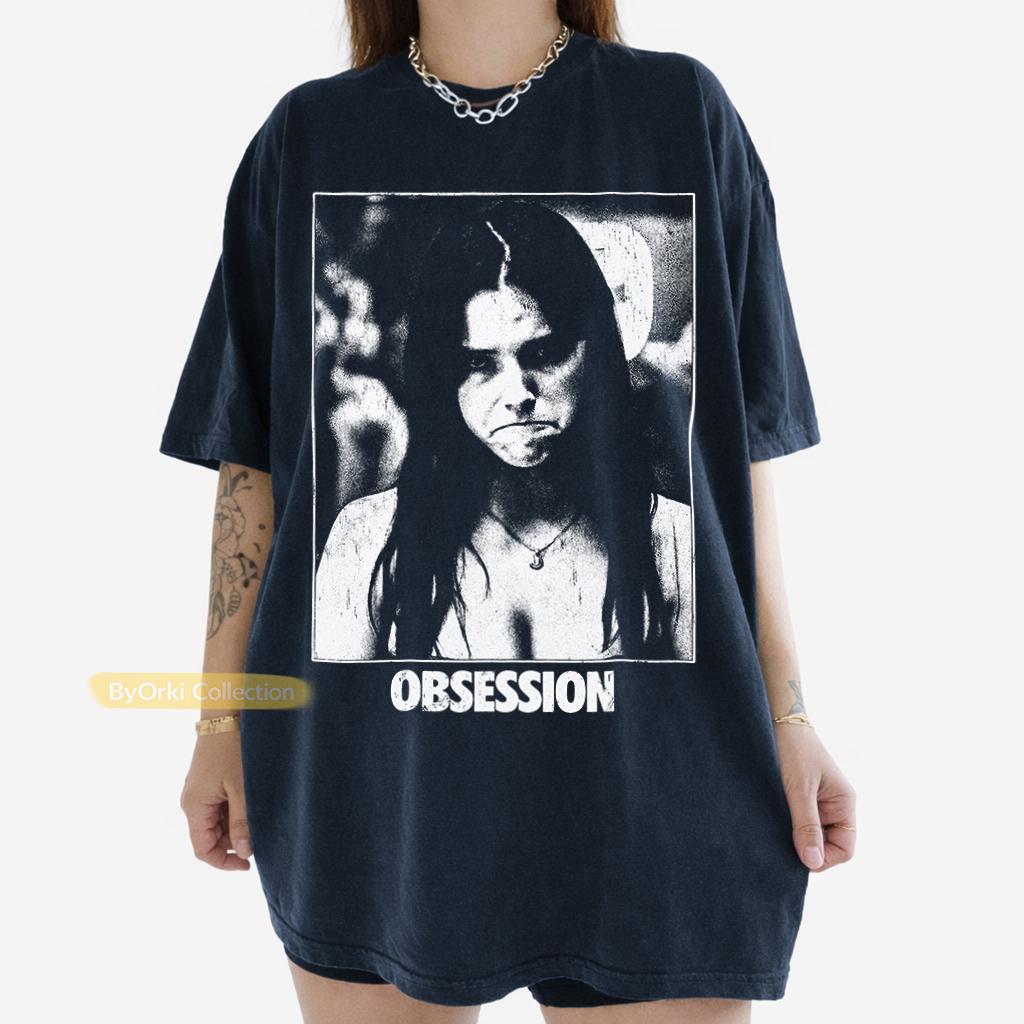 Vintage OBSESSION Movie T-Shirt, Frowning Nikki Graphic Tee, Gothic Horror Tee