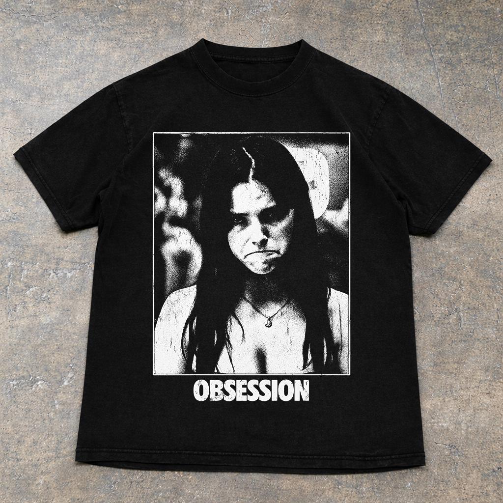 Vintage OBSESSION Movie T-Shirt, Frowning Nikki Graphic Tee, Gothic Horror Tee image 6