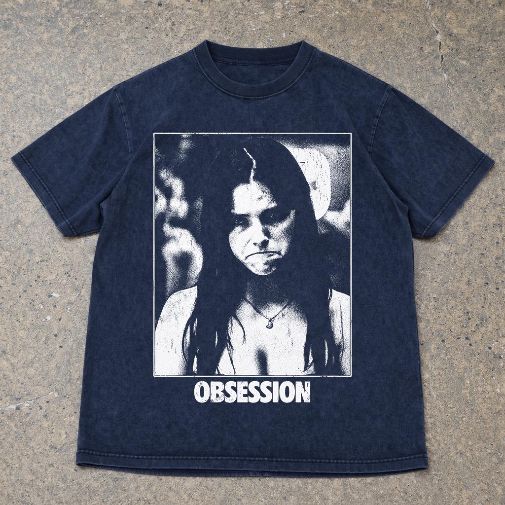 Vintage OBSESSION Movie T-Shirt, Frowning Nikki Graphic Tee, Gothic Horror Tee image 7