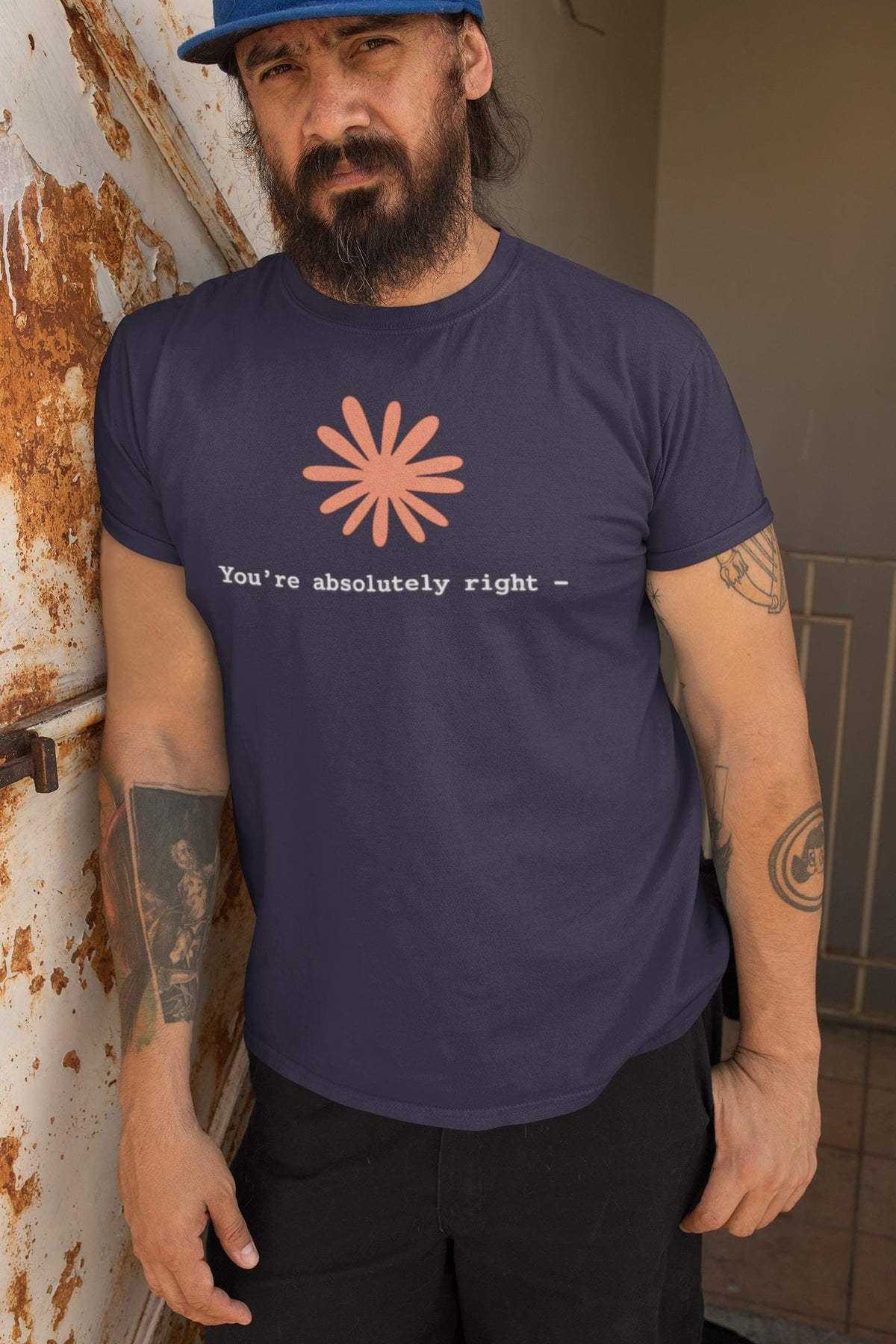 Funny Black T-Shirt You're Absolutely Right Novelty Tee Casual Graphic Shirt Minimalist Humor Gift for Men Women image 2