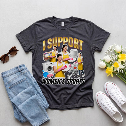 Embarrassing Shirt, I Support Womens Sports Tee, Offensive Shirt Exchange, Cringy T Shirts, Goofy Shirt, Rude T Shirt Gag Gift image 3