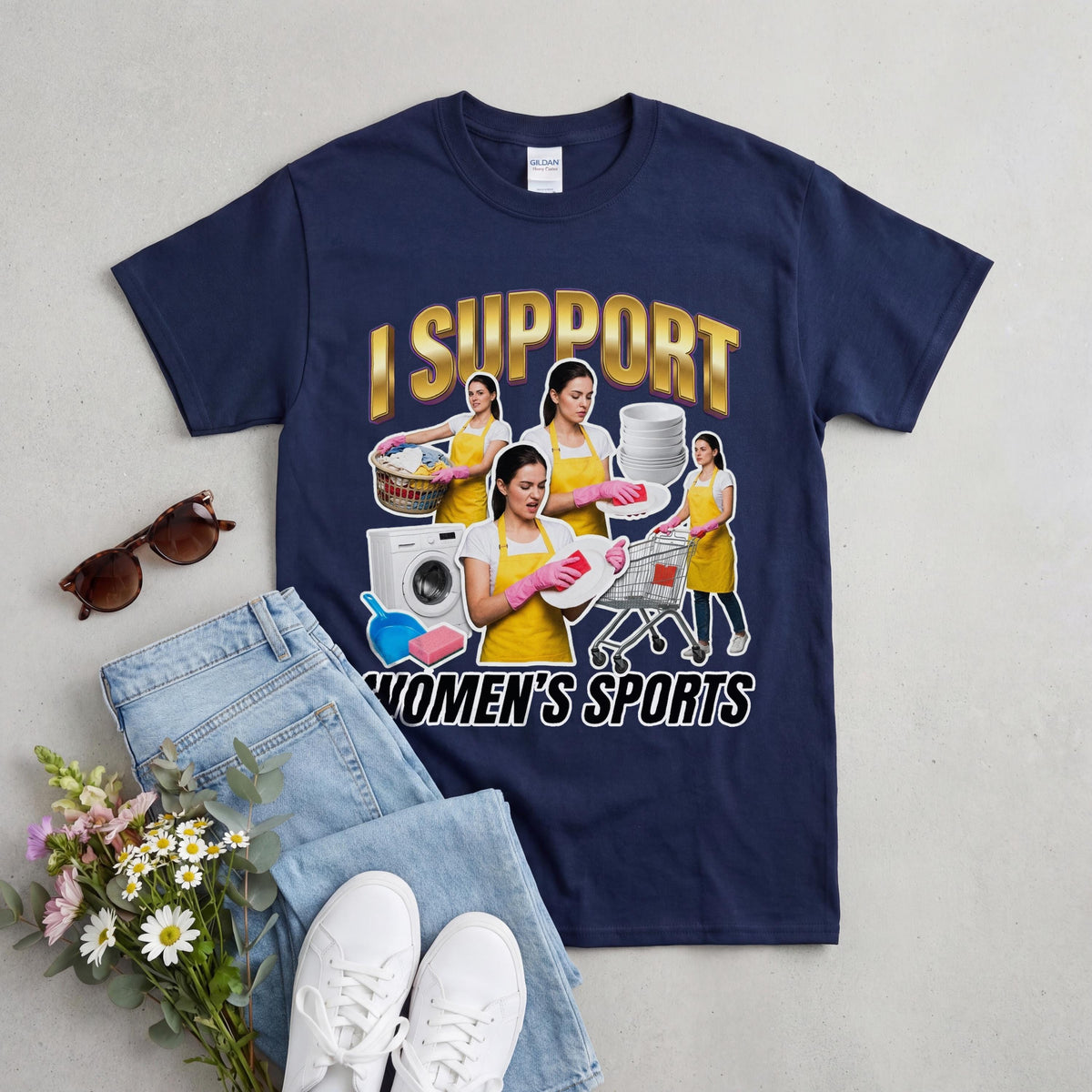 Embarrassing Shirt, I Support Womens Sports Tee, Offensive Shirt Exchange, Cringy T Shirts, Goofy Shirt, Rude T Shirt Gag Gift image 5