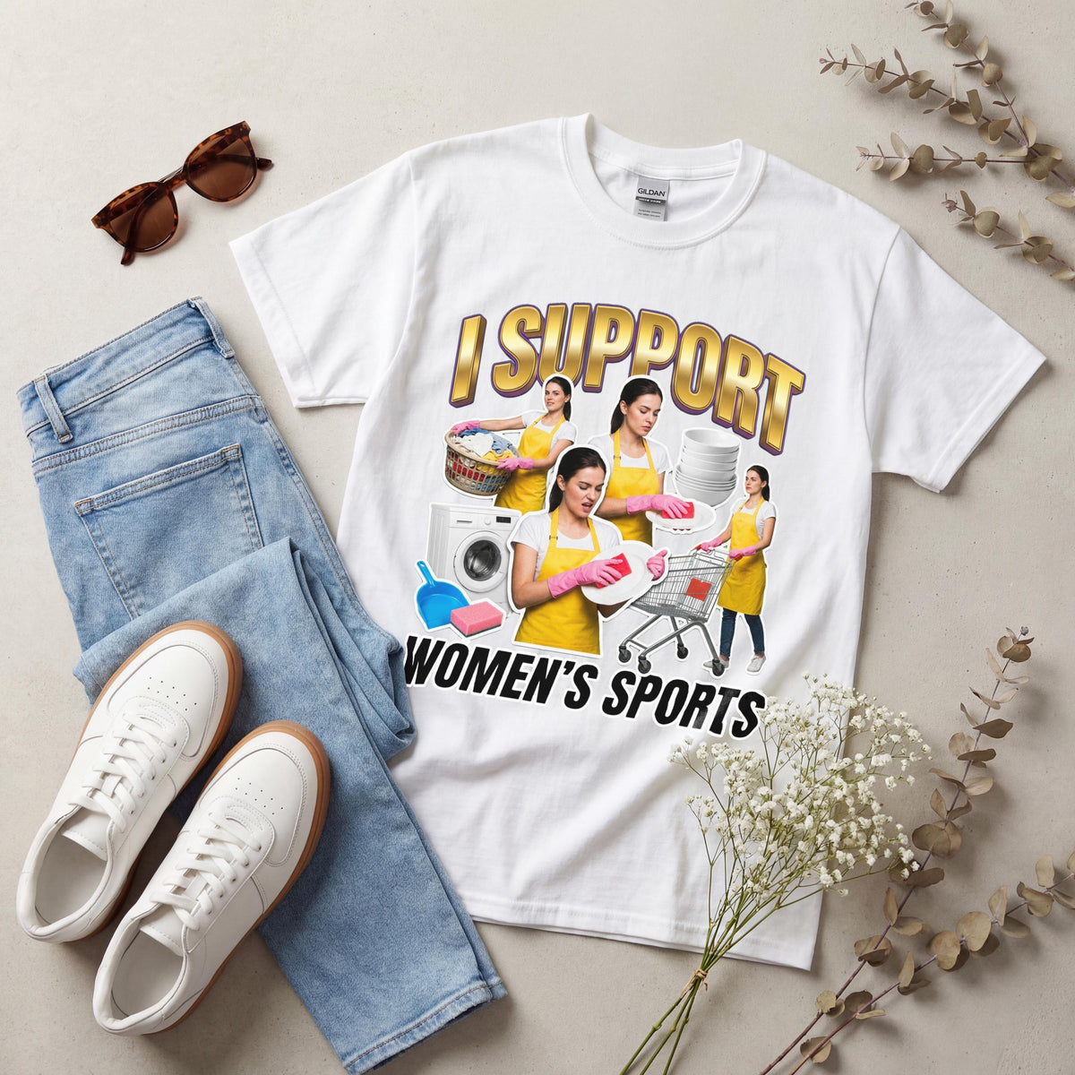 Embarrassing Shirt, I Support Womens Sports Tee, Offensive Shirt Exchange, Cringy T Shirts, Goofy Shirt, Rude T Shirt Gag Gift image 7