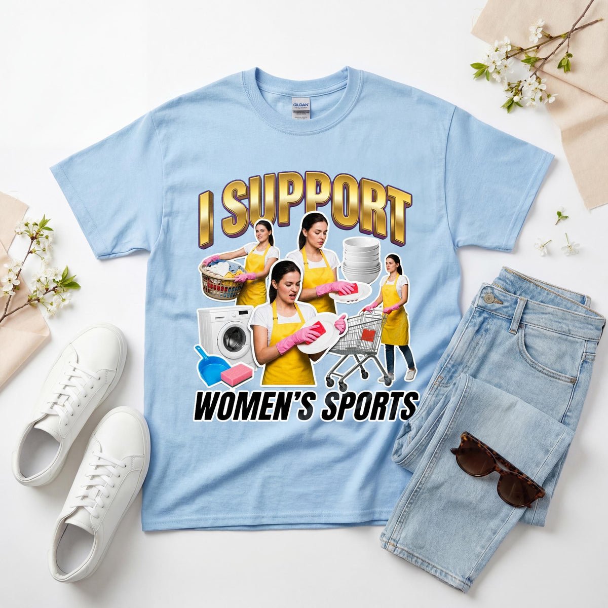 Embarrassing Shirt, I Support Womens Sports Tee, Offensive Shirt Exchange, Cringy T Shirts, Goofy Shirt, Rude T Shirt Gag Gift image 9