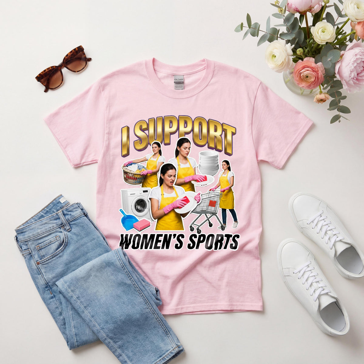 Embarrassing Shirt, I Support Womens Sports Tee, Offensive Shirt Exchange, Cringy T Shirts, Goofy Shirt, Rude T Shirt Gag Gift image 10