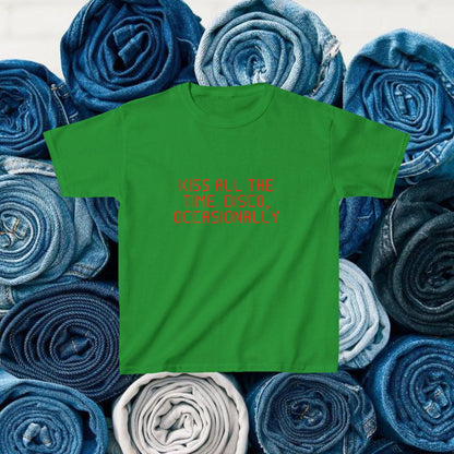 Kiss All The Time Disco Occasionally Baby Tee, Funny Disco Slogan Shirt image 8
