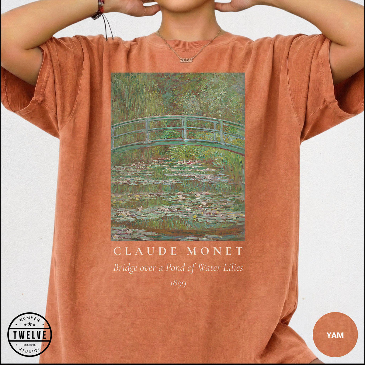 100% Cotton Monet Shirt, Comfort Colors Bridge Over Water Lilies Painting T-Shirt for Women, Impressionism Art Lover Tee, Art Teacher Gift image 13