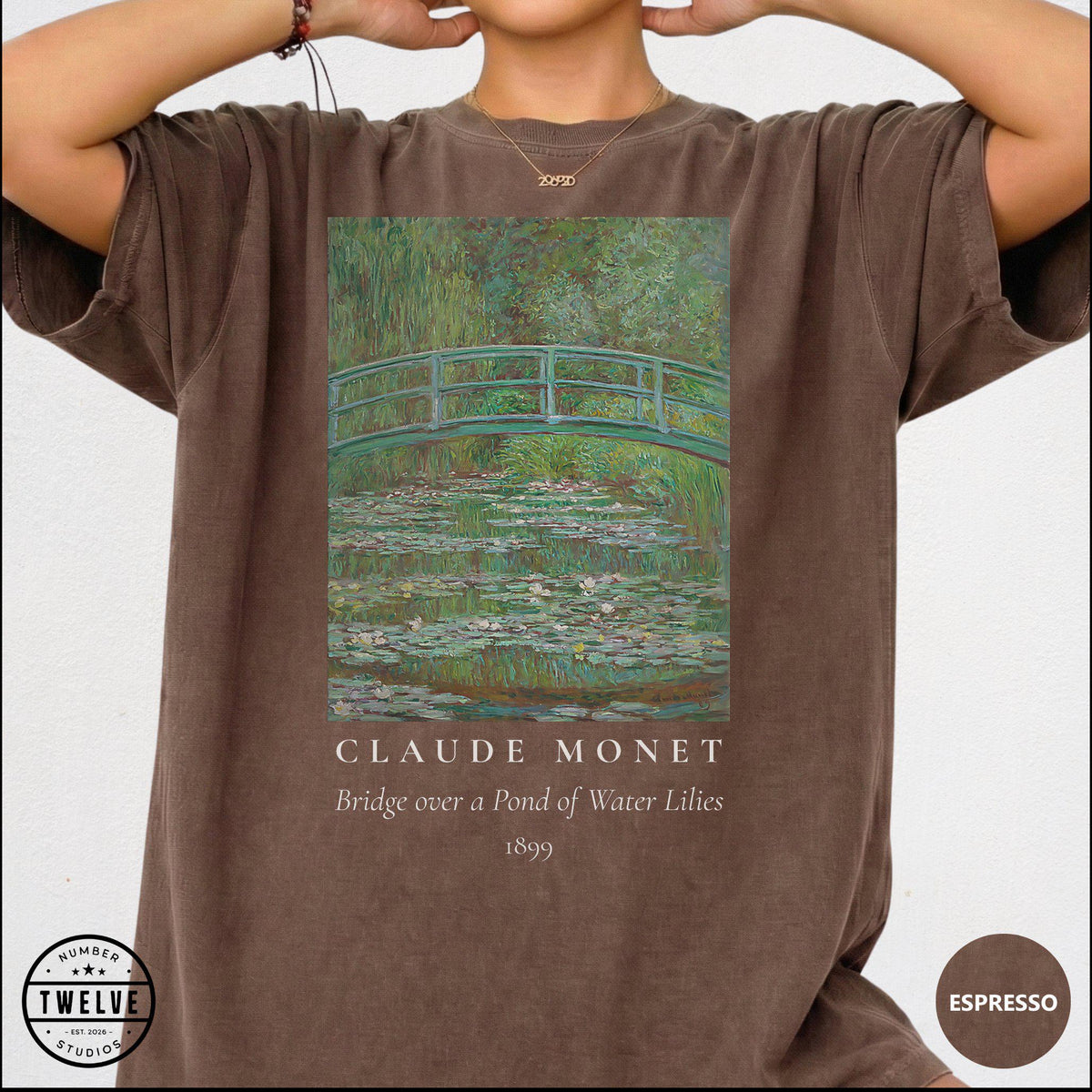 100% Cotton Monet Shirt, Comfort Colors Bridge Over Water Lilies Painting T-Shirt for Women, Impressionism Art Lover Tee, Art Teacher Gift image 14