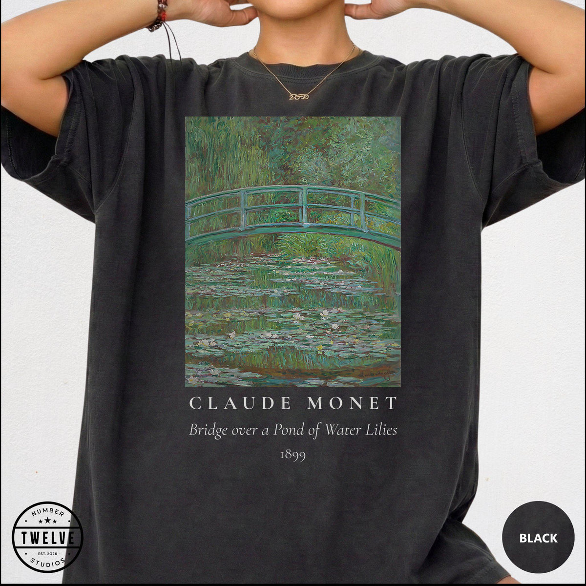 100% Cotton Monet Shirt, Comfort Colors Bridge Over Water Lilies Painting T-Shirt for Women, Impressionism Art Lover Tee, Art Teacher Gift image 15