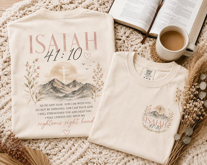 Isaiah 41:10 Christian Comfort Colors Shirt | Faith-Based Graphic Tee | Boho image 1