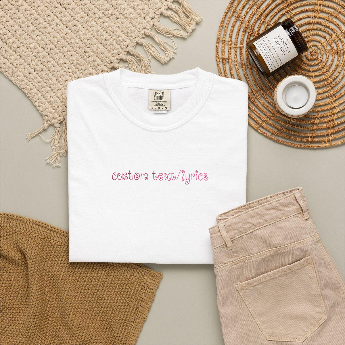 Custom Embroidered T-Shirt Comfort Colors Personalized Lyric Shirt OR3 Font Olivia Shirt Music Lover Gift Small Embroidery Tee Sad Girl Tee image 1