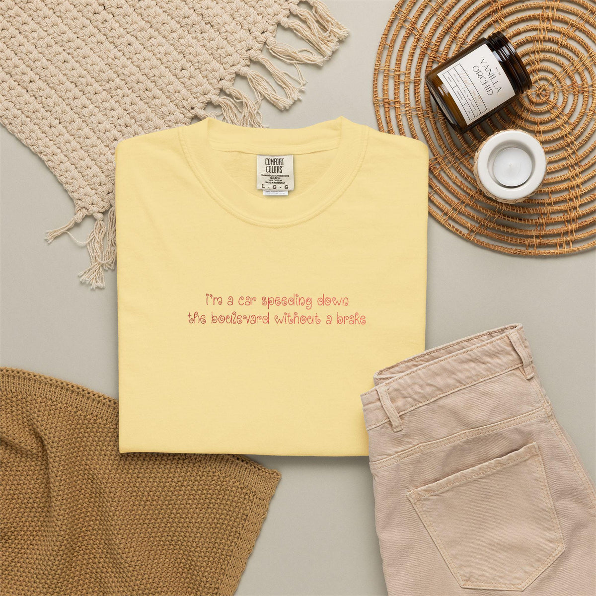 Custom Embroidered T-Shirt Comfort Colors Personalized Lyric Shirt OR3 Font Olivia Shirt Music Lover Gift Small Embroidery Tee Sad Girl Tee image 6