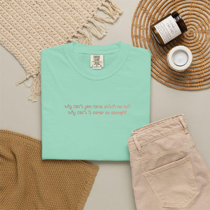 Custom Embroidered T-Shirt Comfort Colors Personalized Lyric Shirt OR3 Font Olivia Shirt Music Lover Gift Small Embroidery Tee Sad Girl Tee image 7
