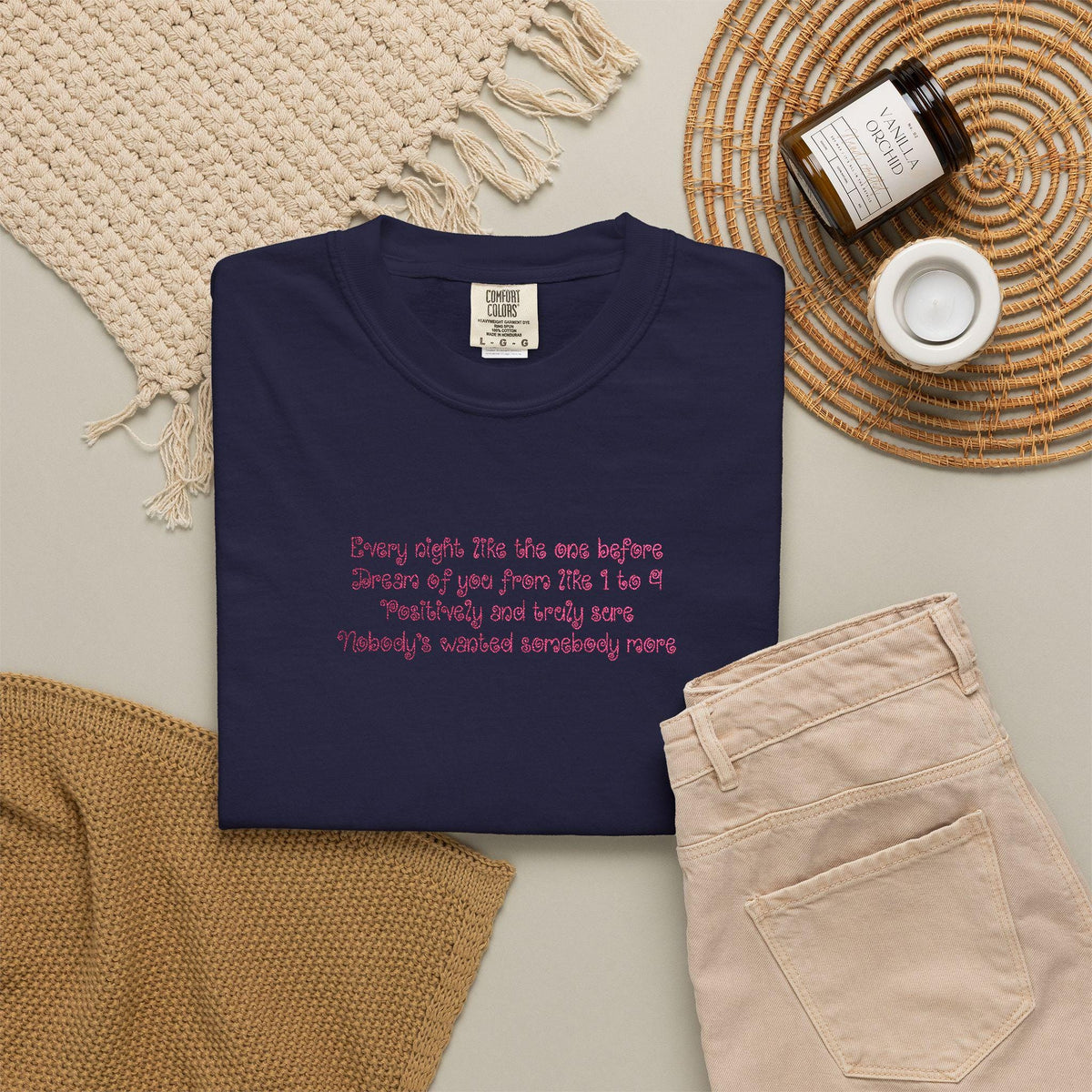 Custom Embroidered T-Shirt Comfort Colors Personalized Lyric Shirt OR3 Font Olivia Shirt Music Lover Gift Small Embroidery Tee Sad Girl Tee image 9