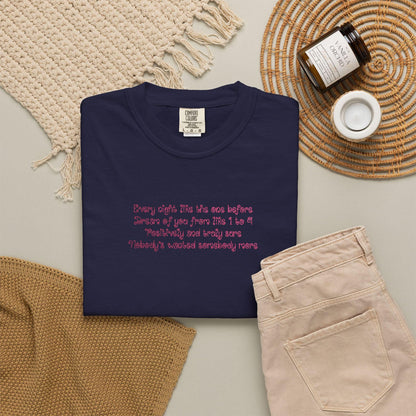 Custom Embroidered T-Shirt Comfort Colors Personalized Lyric Shirt OR3 Font Olivia Shirt Music Lover Gift Small Embroidery Tee Sad Girl Tee image 9