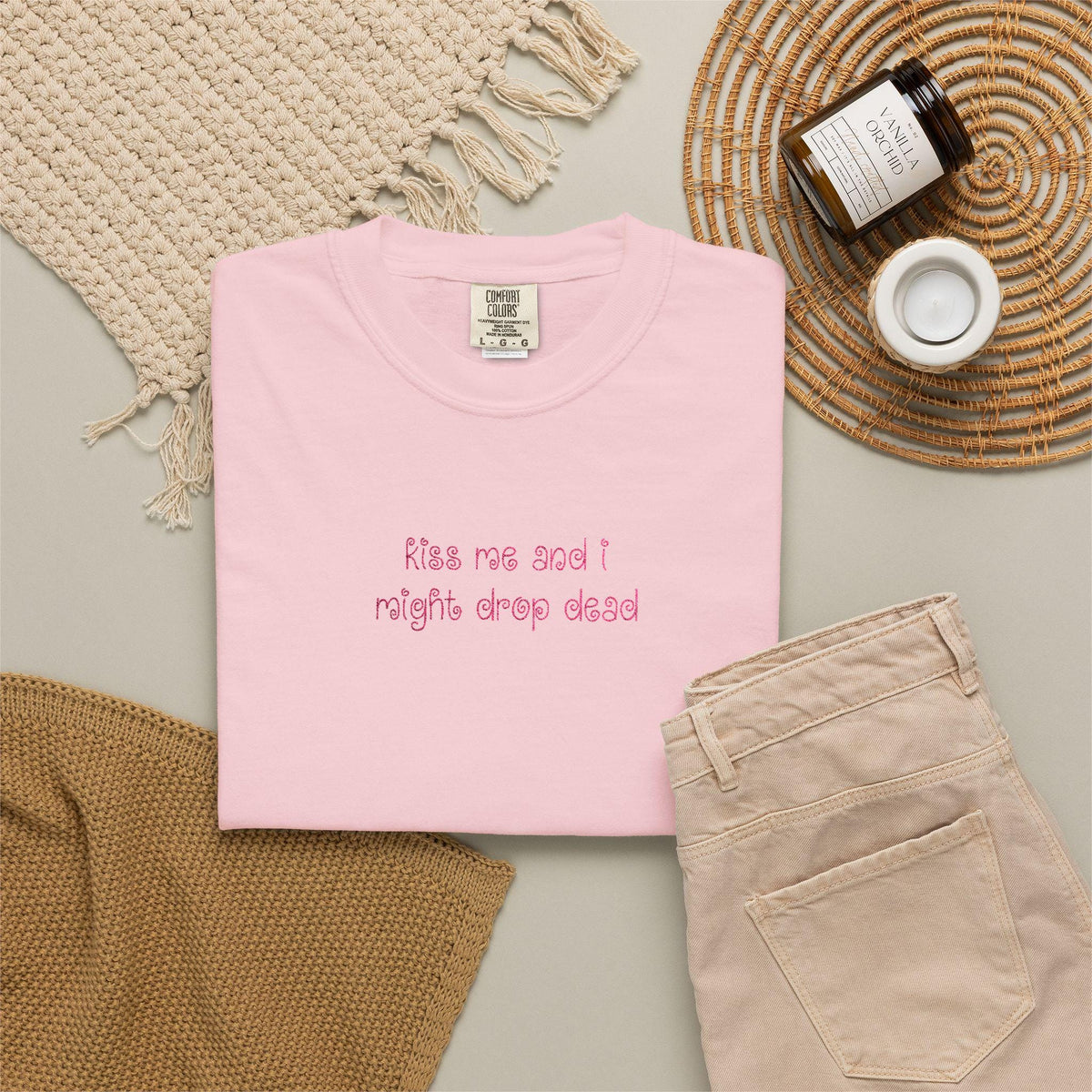 Custom Embroidered T-Shirt Comfort Colors Personalized Lyric Shirt OR3 Font Olivia Shirt Music Lover Gift Small Embroidery Tee Sad Girl Tee image 11