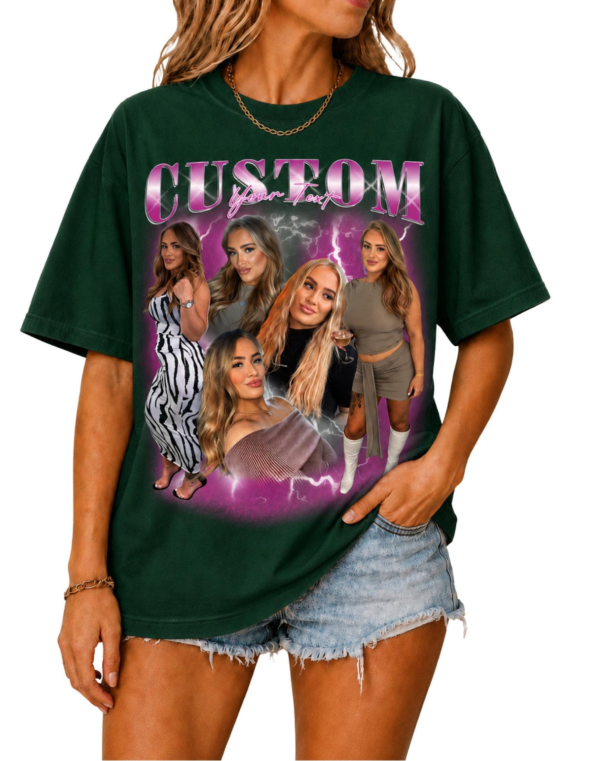 Custom Bootleg Shirt, Personalized Friend Collage T Shirt, Bestie Gift, Photo Memory Top, Birthday present, Image Tee image 4