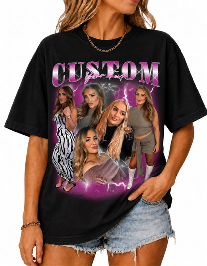 Custom Bootleg Shirt, Personalized Friend Collage T Shirt, Bestie Gift, Photo Memory Top, Birthday present, Image Tee image 5