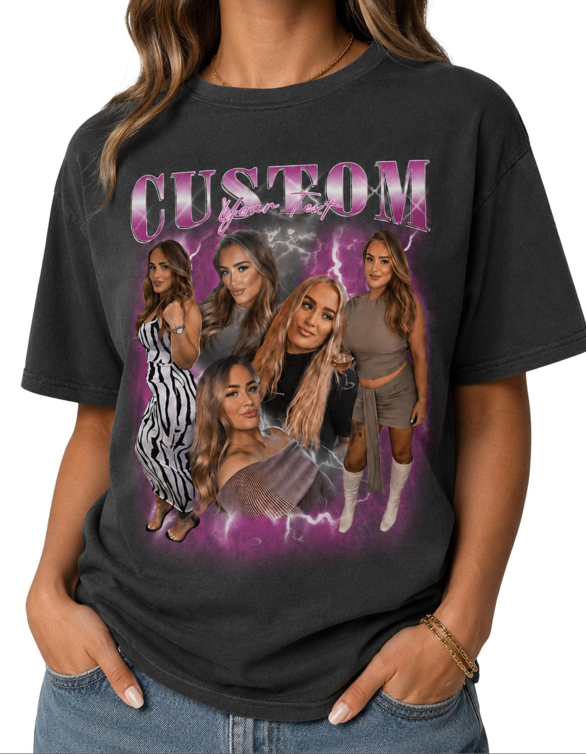 Custom Bootleg Shirt, Personalized Friend Collage T Shirt, Bestie Gift, Photo Memory Top, Birthday present, Image Tee image 6