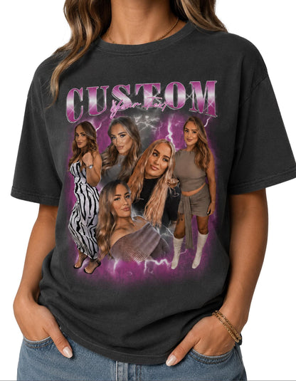 Custom Bootleg Shirt, Personalized Friend Collage T Shirt, Bestie Gift, Photo Memory Top, Birthday present, Image Tee image 6