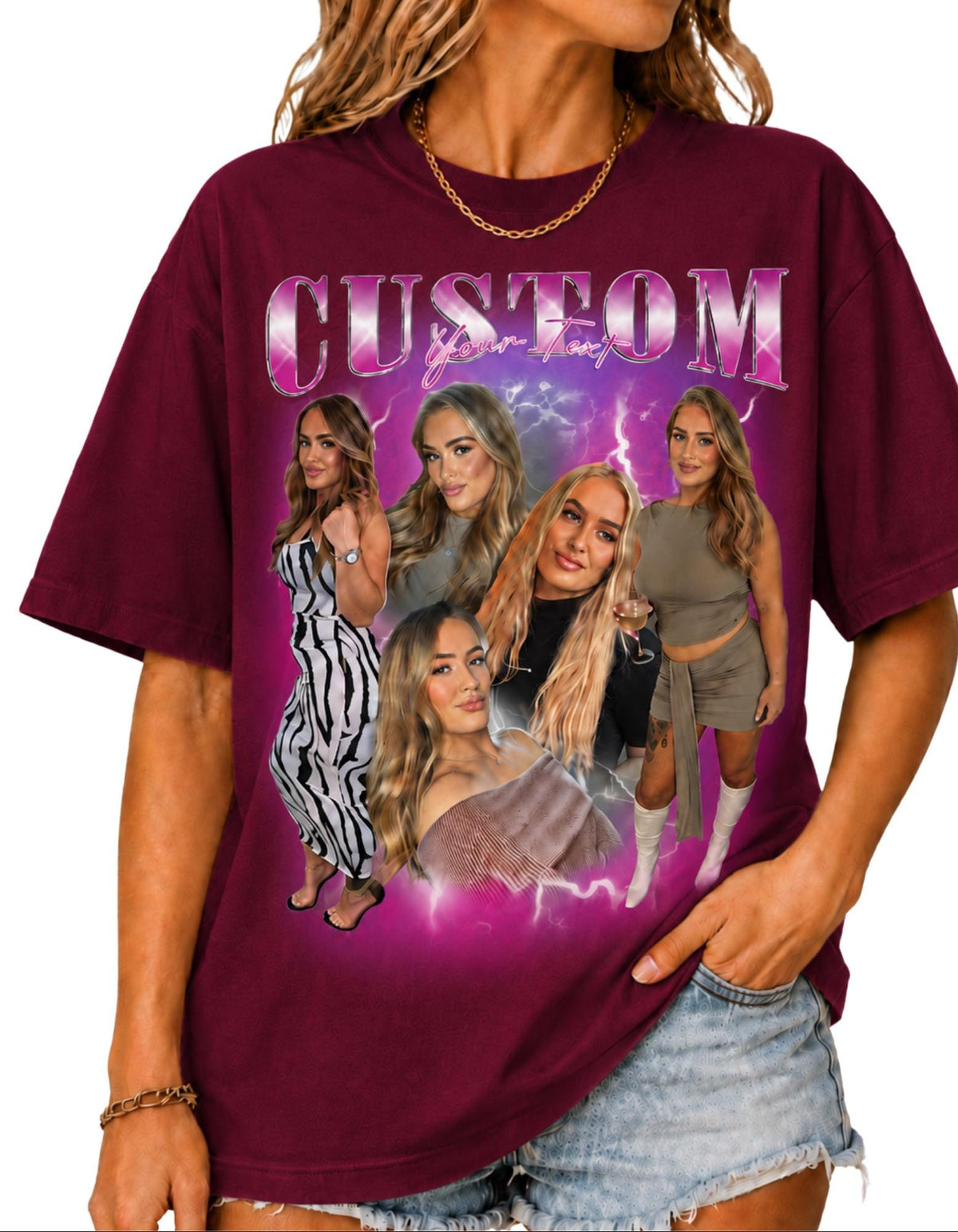 Custom Bootleg Shirt, Personalized Friend Collage T Shirt, Bestie Gift, Photo Memory Top, Birthday present, Image Tee image 11