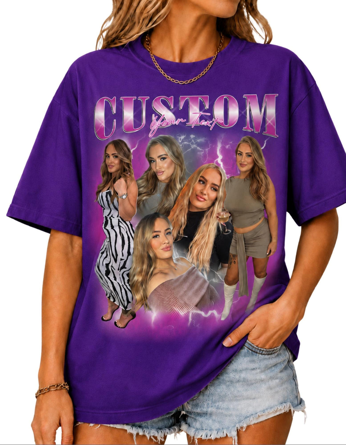 Custom Bootleg Shirt, Personalized Friend Collage T Shirt, Bestie Gift, Photo Memory Top, Birthday present, Image Tee image 16