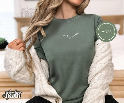 Shepherd and Sheep Shirt, Christian Embroidered Tee, Comfort Colors Faith Shirt image 9
