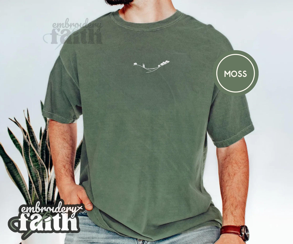 Shepherd and Sheep Shirt, Christian Embroidered Tee, Comfort Colors Faith Shirt image 15