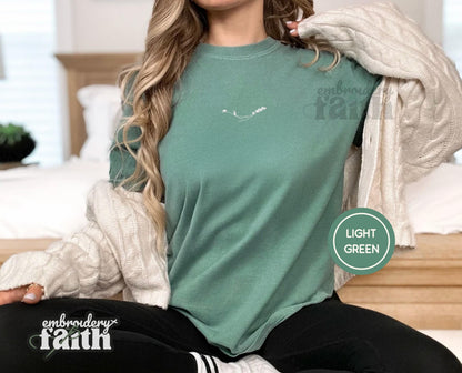 Shepherd and Sheep Shirt, Christian Embroidered Tee, Comfort Colors Faith Shirt image 16