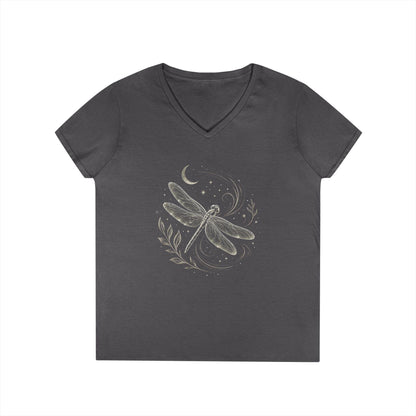 Dragonfly V-Neck T-Shirt | Nature Lover Tee | Celestial Moon Graphic | Cottagecore Gift | Gildan Softstyle V-Neck image 14