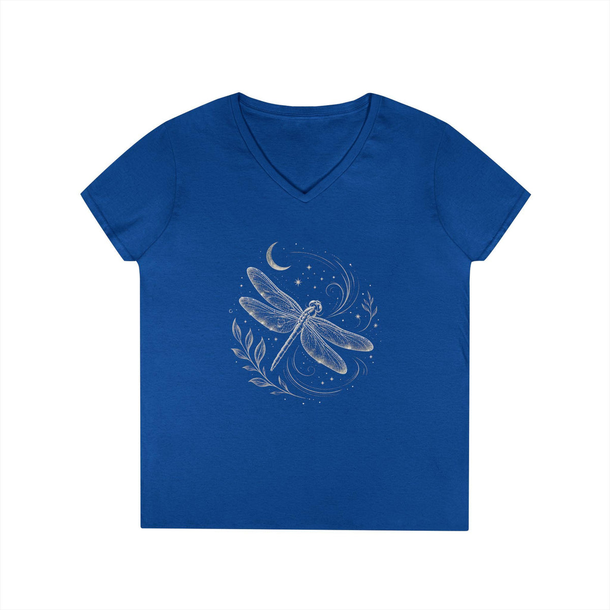 Dragonfly V-Neck T-Shirt | Nature Lover Tee | Celestial Moon Graphic | Cottagecore Gift | Gildan Softstyle V-Neck image 15