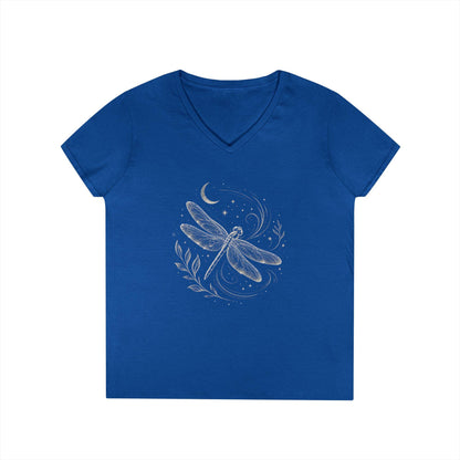 Dragonfly V-Neck T-Shirt | Nature Lover Tee | Celestial Moon Graphic | Cottagecore Gift | Gildan Softstyle V-Neck image 15