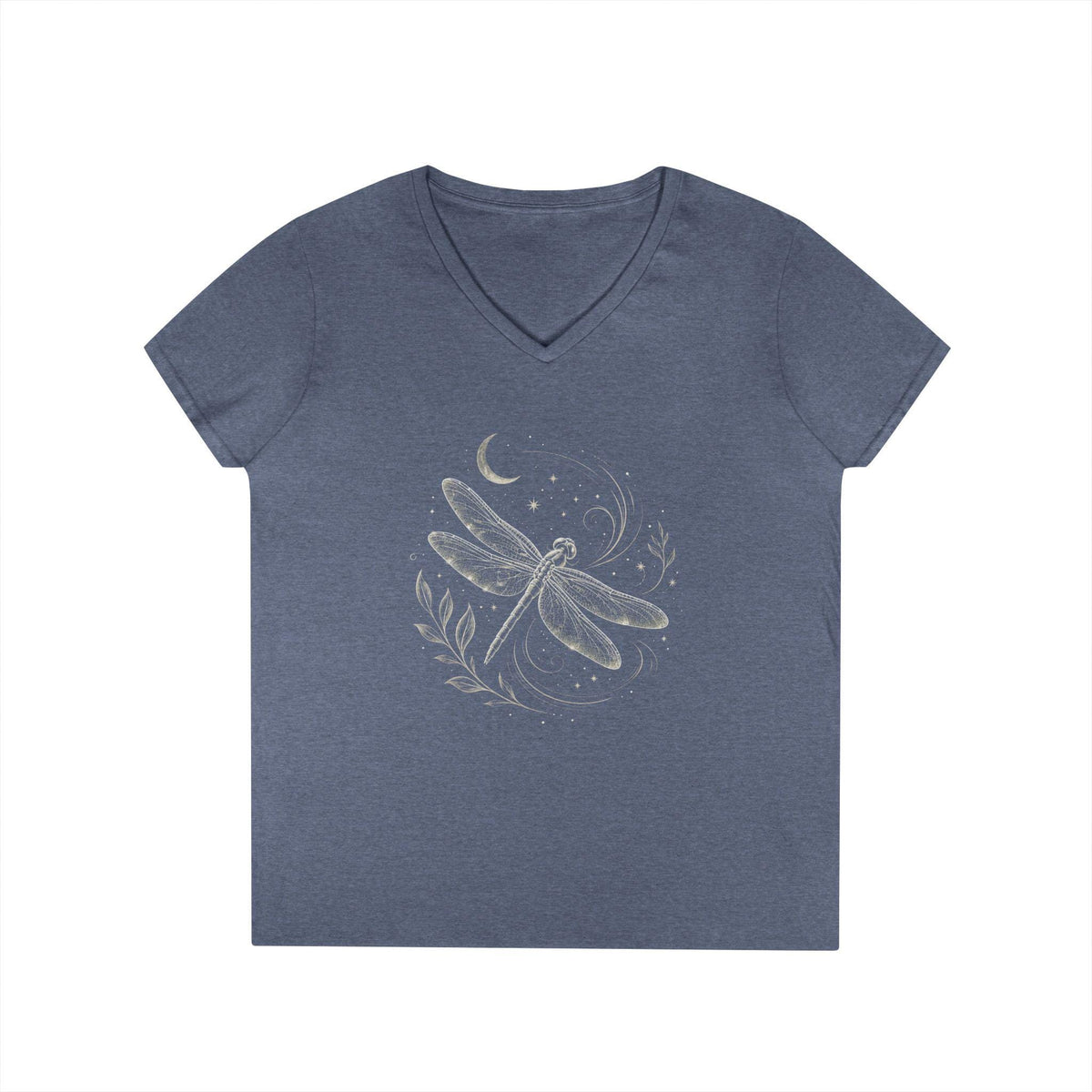 Dragonfly V-Neck T-Shirt | Nature Lover Tee | Celestial Moon Graphic | Cottagecore Gift | Gildan Softstyle V-Neck image 16
