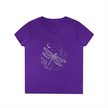 Dragonfly V-Neck T-Shirt | Nature Lover Tee | Celestial Moon Graphic | Cottagecore Gift | Gildan Softstyle V-Neck image 17