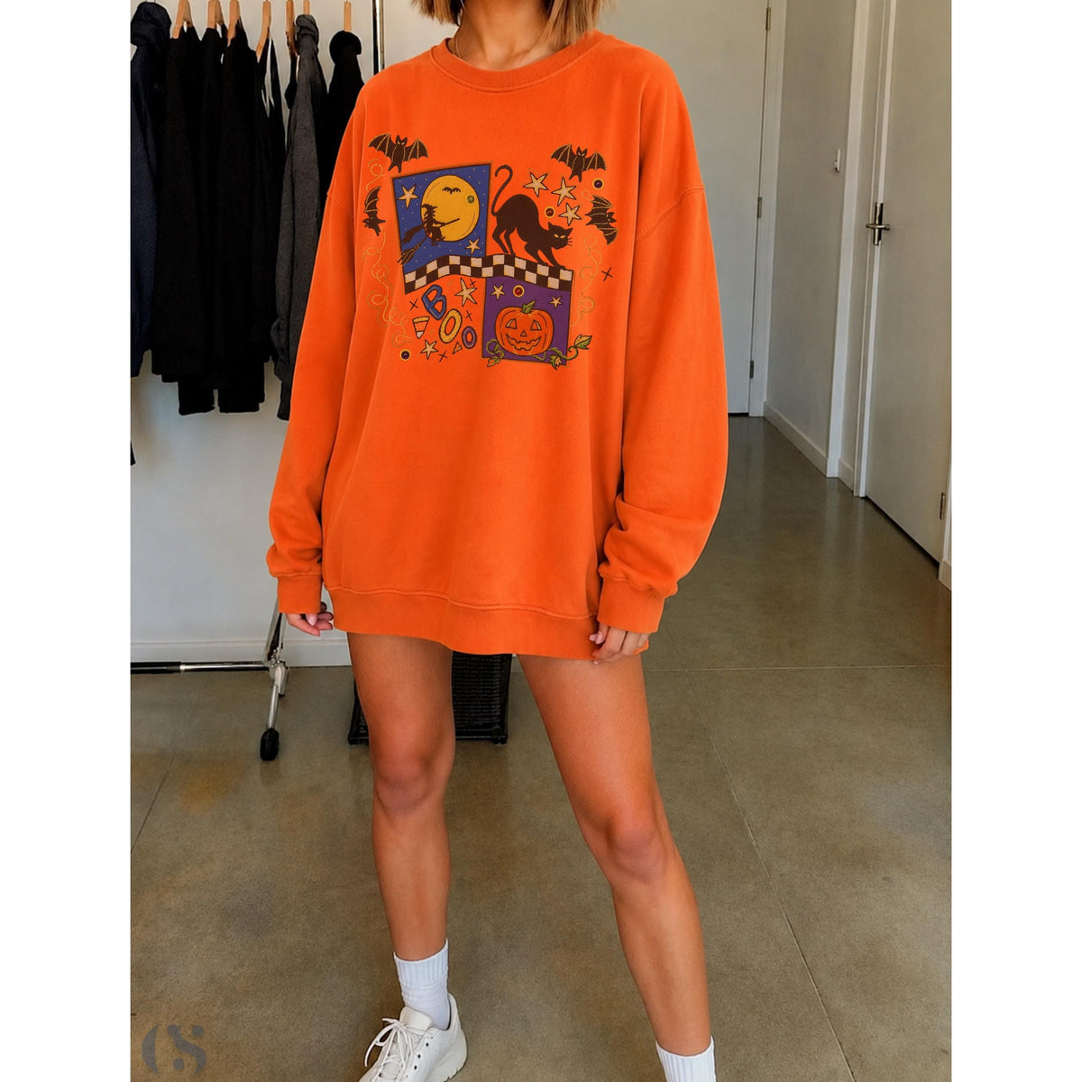 Retro Halloween Shirt, Halloween Sweatshirt, Vintage Spooky Season Tee, Crewneck, Pumpkin Ghost Black Cat Fall Graphic Gift image 6