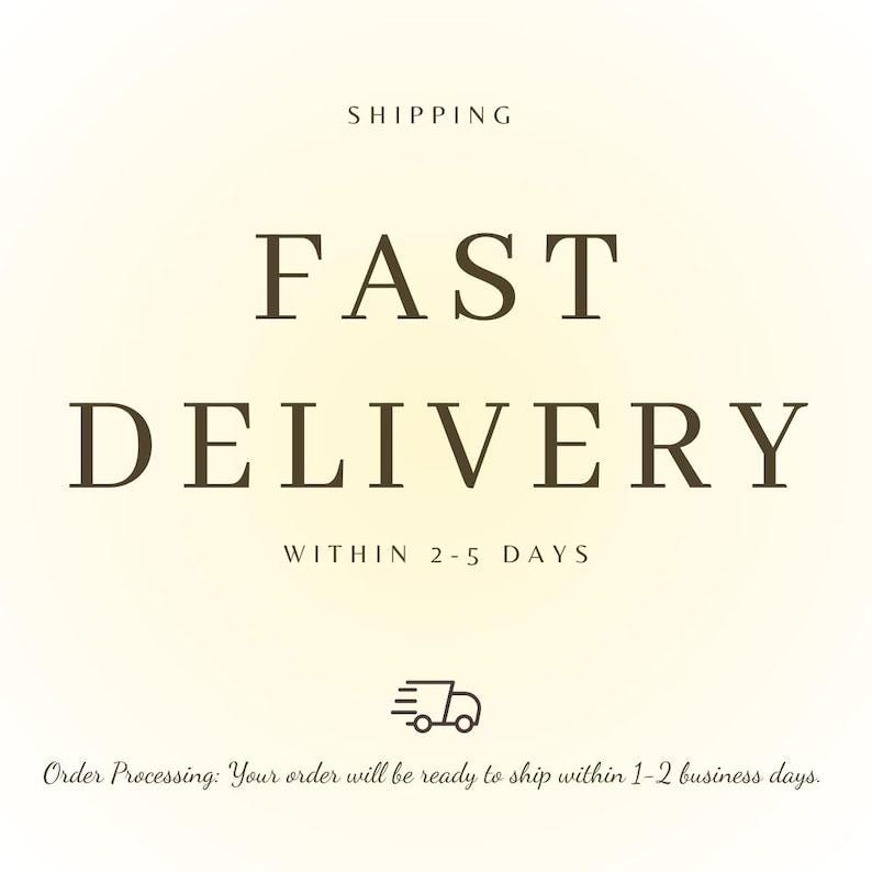 May include: A graphic design featuring the text SHIPPING in small letters, followed by the large text FAST DELIVERY, then the text WITHIN 2-5 DAYS, a small icon of a delivery truck, and the text Order Processing: Your order will be ready to ship within 1-2 business days.