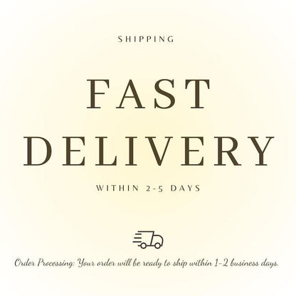 May include: A graphic design featuring the text SHIPPING in small letters, followed by the large text FAST DELIVERY, then the text WITHIN 2-5 DAYS, a small icon of a delivery truck, and the text Order Processing: Your order will be ready to ship within 1-2 business days.
